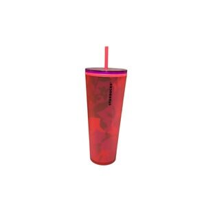 STARBUCKS 2022 SPRING RED FLORAL SOFT TOUCH COLD CUP TUMBLER VENTI 24 OZ NEW NWT